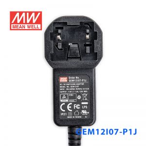 GEM12I07-P1J 12W 7.5V 1.6A输出明纬环保可换插头医疗电源适配器