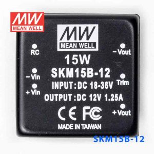 SKM15B-12  15W  18~36V  输入 12V 1.25A 单路稳压输出明纬DC-DC转换模块电源