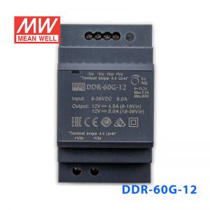 DDR-60G-12台湾明纬60W 9~36V输入 12V5A输出导轨型DC-DC电源