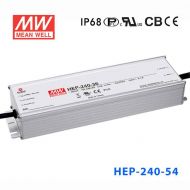 HEP-240-54A  240W 54V 4.45A  无风扇全密封IP65防护输出电压/电流可调高效率明纬电源