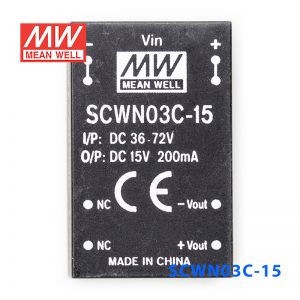 SCWN03C-15 3W 36～72V 转 15V 0.2A 非稳压单路输出DC-DC模块电源