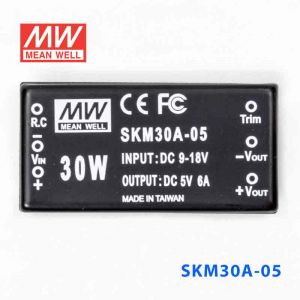 SKM30A-05  30W  9~18V  输入 5V 6A 单路稳压输出明纬DC-DC转换模块电源