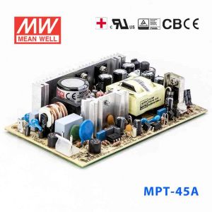 MPT-45A  45W +5V 5A +12V 2.5A -5V 0.5A  三路输出微漏电医用无外壳明纬开关电源