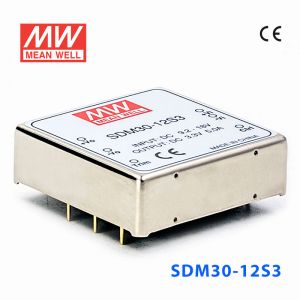 SDM30-12S3  30W  9~18V  输入  3.3V  稳压单路输出明纬DC-DC转换模块电源