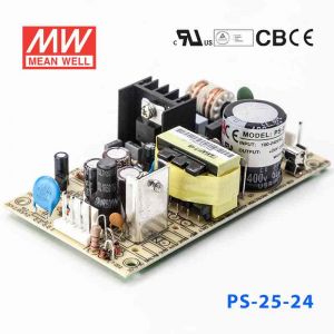 PS-25-24  25W  24V 1A  单路输出无外壳PCB板明纬开关电源