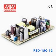PSD-15C-12  15W  36~72V  输入 12V 1.25A  单路输出PCB板明纬DC-DC变换电源