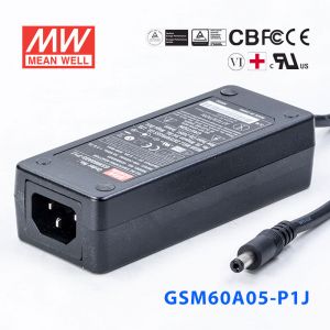 GSM60A05-P1J 60W 5V6A明纬高能效医疗型IEC320-C14插口电源适配器