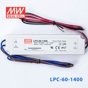 LPC-60-1400 60W 1400mA恒流输出明纬牌IP67防水塑壳LED电源