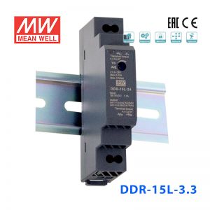 DDR-15L-3.3台湾明纬15W 18~75V输入3.3V4.5A输出导轨型DC-DC电源