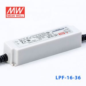 LPF-16-36  16W  36V 0.45A  恒压+恒流有PFC高效率塑壳IP30防水LED电源