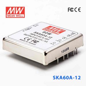 SKA60A-12  60W  9~18V  输入 12V 5A 明纬单路稳压输出DC-DC转换电源