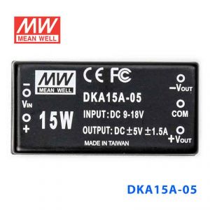 DKA15A-05  15W  9~18V 输入  ±5V 稳压双路输出明纬DC-DC转换模块电源