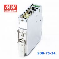 SDR-75-24 75W 24V3.2A高效率高功率因素单路输出DIN导轨安装明纬开关电源
