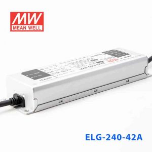 ELG-240-42A 240W 42V 5.71A   A型(电流可调/铝壳IP65/100～305Vac输入)明纬PFC防水LED电源