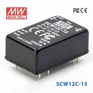 SCW12C-15  12W  36~72V 输入 15V  稳压单路输出明纬DC-DC转换模块电源