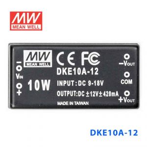 DKE10A-12  10W  9~18V  输入  ±12V  双路输出明纬DC-DC转换模块电源