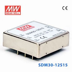 SDM30-12S15  30W  9~18V  输入 15V  稳压单路输出明纬DC-DC转换模块电源