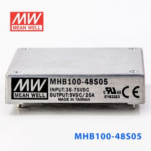 MHB100-48S05 100W 36~75V 输入 5V20A稳压单路输出明纬DC-DC转换电源 