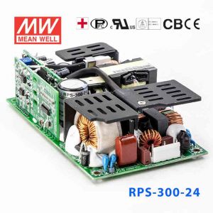 RPS-300-24  300W  24V 12.5A 单路输出PFC微漏电流低空载损耗无外壳医用明纬开关电源