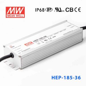 HEP-185-36A 185W 36V 5.2A无风扇全密封IP65防护输出电压/电流可调高效率明纬电源