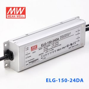 ELG-150-24DA  150W  24V 6.25A  DA型(Dali调光/铝壳IP67/100～305Vac输入)明纬PFC防水LED电源