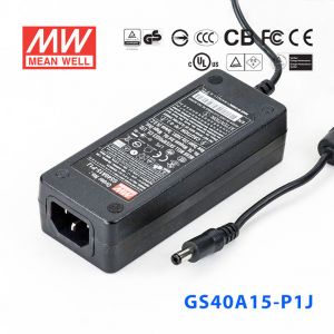 GS40A15-P1J 40W 15V2.67A 输出绿色能源明纬电源适配器(三线插口)