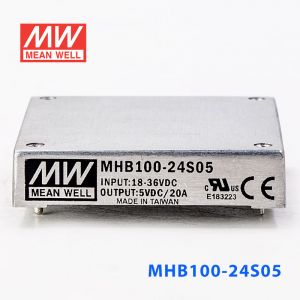 MHB100-24S05 100W 18~36V 输入 5V20A稳压单路输出明纬DC-DC转换电源  