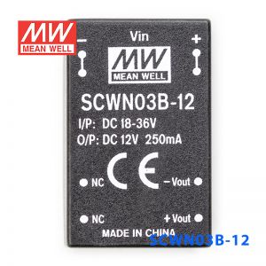 SCWN03B-12 3W 18～36V 转 12V 0.25A 非稳压单路输出DC-DC模块电源