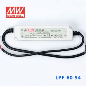 LPF-60-54  60W  54V 1.12A  恒压+恒流有PFC高效率塑壳IP67防水LED电源