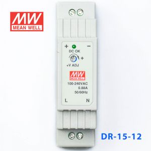 DR-15-12 15W 12V1.25A 单路输出Class II DIN导轨安装明纬开关电源