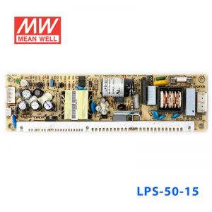 LPS-50-15   50W  15V  3.4A   单路输出无外壳窄条PCB板明纬开关电源