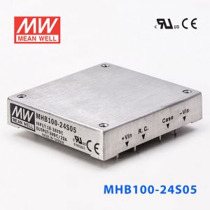 MHB100-24S05 100W 18~36V 输入 5V20A稳压单路输出明纬DC-DC转换电源  