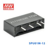 SPU01M-12 1W 12V 转 12V 非稳压单路输出明纬DC-DC转换模块电源