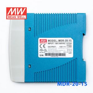 MDR-20-15 20W 15V1.34A 单输出低空载损耗DIN导轨型明纬电源