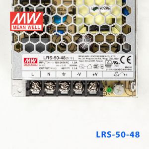 LRS-50-48 52.8W 48V 1.1A单路输出超薄型低空载损耗明纬开关电源