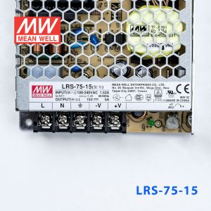 LRS-75-15 75W 15V5A单路输出超薄型低空载损耗明纬开关电源