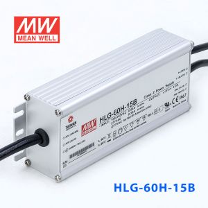 HLG-60H-15B  60W  15V 4A  强耐环境恒压+恒流PFC高效铝壳IP67防水LED电源(控制线三合一调光) 