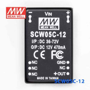 SCW05C-12  5W  36~72V 12V  稳压单路输出明纬DC-DC转换模块电源