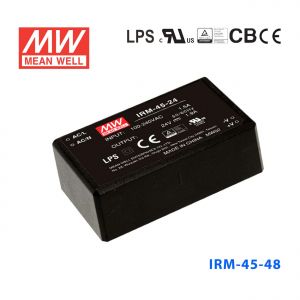 IRM-45-48  45.12W  48V 0.94A 高能效 插脚型 明纬超小型AC-DC模块电源