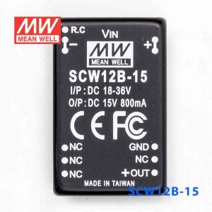 SCW12B-15  12W  18~36V  输入 15V 稳压单路输出明纬DC-DC转换模块电源