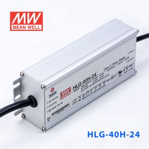 HLG-40H-24  40W  24V 1.67A  强耐环境恒压+恒流PFC高效铝壳IP67防水LED电源(引线接线) 