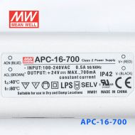 APC-16-700 16W 9-24V   700mA 明纬牌恒流输出防水塑壳LED照明电源