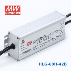 HLG-60H-42B  60W  42V 1.45A 强耐环境恒压+恒流PFC高效铝壳IP67防水LED电源(控制线三合一调光) 