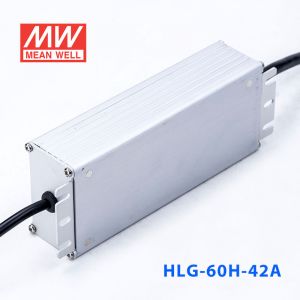 HLG-60H-42A  60W  42V 1.45A  强耐环境恒压+恒流PFC高效铝壳IP65防水LED电源(恒压恒流值可面板设定) 