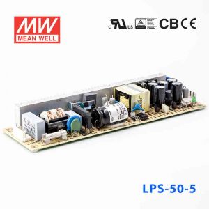 LPS-50-5  50W  5V 10A  单路输出无外壳窄条PCB板明纬开关电源