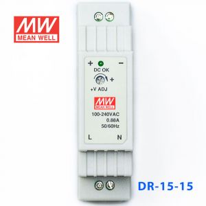 DR-15-15 15W 15V1A 单路输出Class II DIN导轨安装明纬开关电源