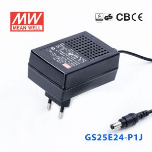 GS25E24-P1J 25W 24V1.04A 输出绿色能源明纬墙插电源适配器(欧式插头) 