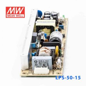 LPS-50-15   50W  15V  3.4A   单路输出无外壳窄条PCB板明纬开关电源