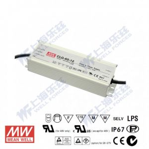 CLG-60-15   60W   15V   4A 恒压+可改恒流有PFC铝壳明纬IP67防水LED电源