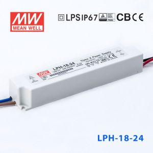 LPH-18-24 18W220V输入 24V0.75A明纬牌恒压输出IP67防水塑壳LED电源